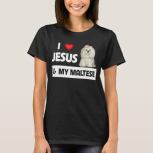 Camiseta Love Jesus My Maltese Dog Mom Dad Maltipoo God Chr