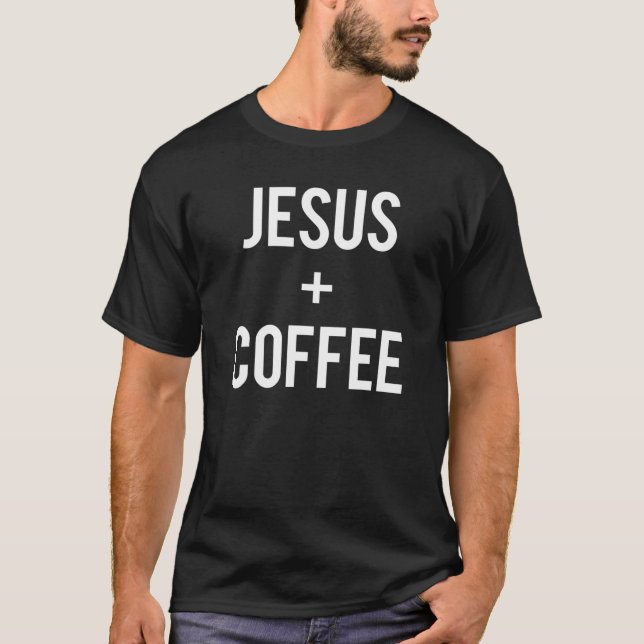 Camiseta Love Jesus Y Coffee Faith Cross Cita Funny Chris (Anverso)