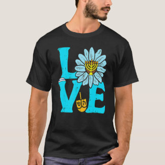 Camiseta Love Jewish Daisy Hanukkah Pajamas Chanukah PJs Wo