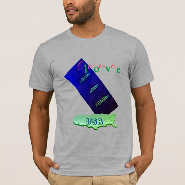 Camiseta Love Joy Peace USA T-Shirt (Anverso)