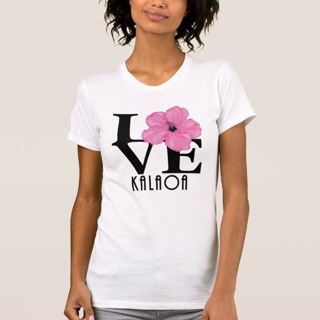 Camiseta LOVE Kalaoa Pink (huella frontal) (Anverso)