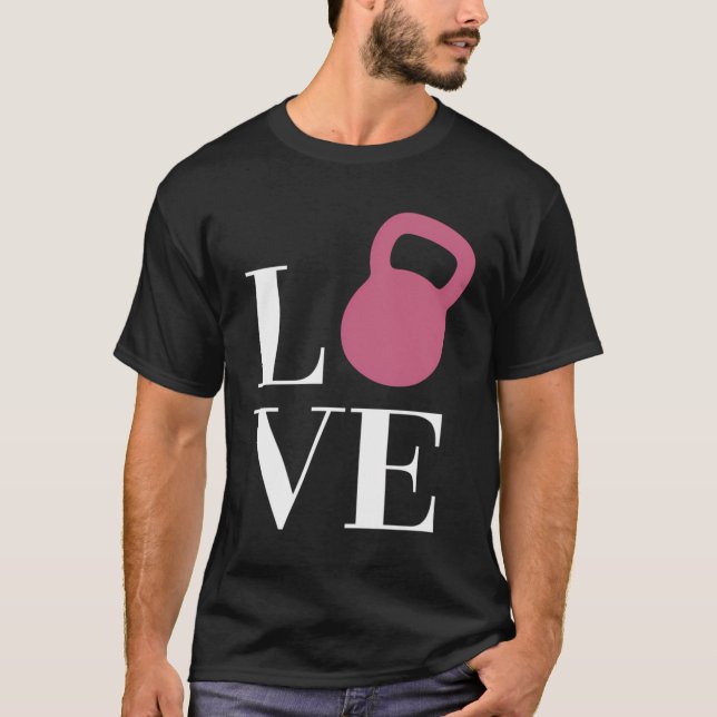 Camiseta Love Kettlebell Workout Fitness Fun (Anverso)
