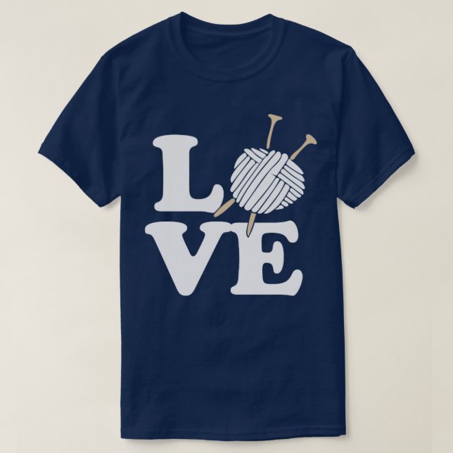 Camiseta LOVE knitting and crochet (Diseño del anverso)