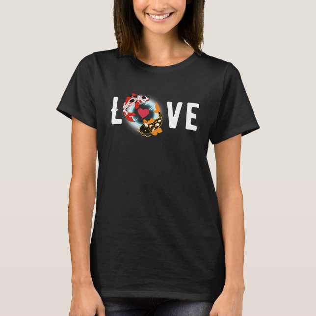 Camiseta Love Koi Fish Koi Pond Aquarium Fashion Apparel (Anverso)