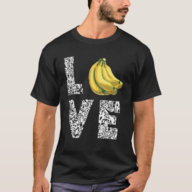 Camiseta Love Leopard Banana Vegan Food Summer Fruit Vegeta (Anverso)