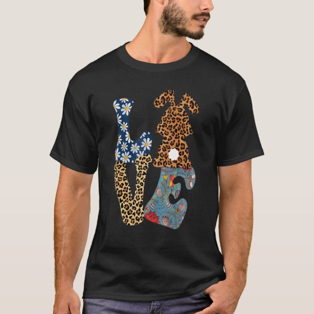 Camiseta Love Leopard Skin Bunny Flower Easter Day (Anverso)