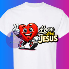 Camiseta Love like JESUS - Heart - Christian