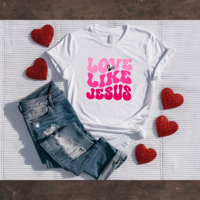 Camiseta Love Like Jesus Retro Valentine's Tee (Subido por el creador)