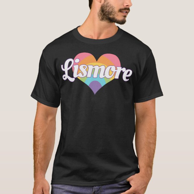 Camiseta Love Lismore - Australia - Rainbow Heart Lismore N (Anverso)