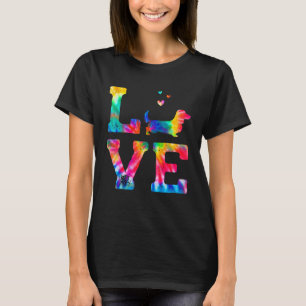 Camiseta Love Long Haired Dachshund Tie Dye Dog Mom