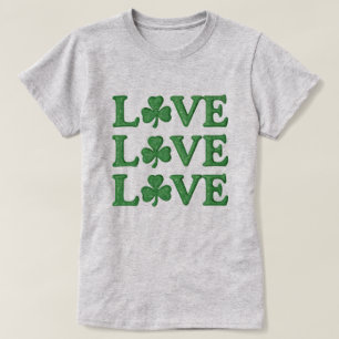 Camiseta Love Love Shamrock St Patrick's Day