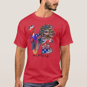 Camiseta Love LPN Life Firework Sunflower Patriotic America