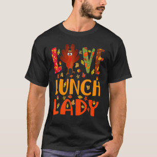 Camiseta Love Lunch Lady Turkey otoño otoño Acción de Graci