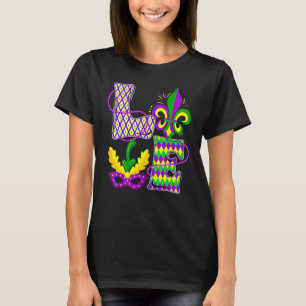 Camiseta LOVE Mardi Gras Fiesta Fat Tuesday Festival