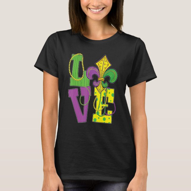 Camiseta Love Mardi Gras Party Tuesday Parade Festival Girl (Anverso)