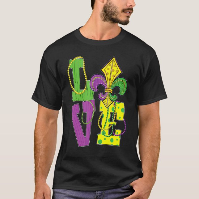 Camiseta Love Mardi Gras Party Tuesday Parade Festival Girl (Anverso)