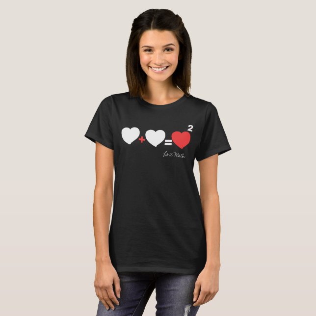 Camiseta Love Math Heart + Heart = Heart 2 Top (Anverso completo)