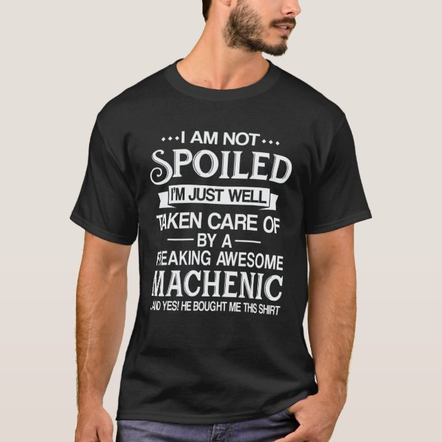 Camiseta Love Mechanic Wife Girlfriend Mechanician Machine  (Anverso)