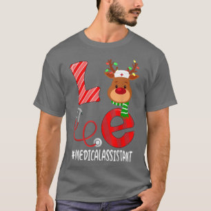 Camiseta Love Medical Assistant Christmas Candy Cane Reinde