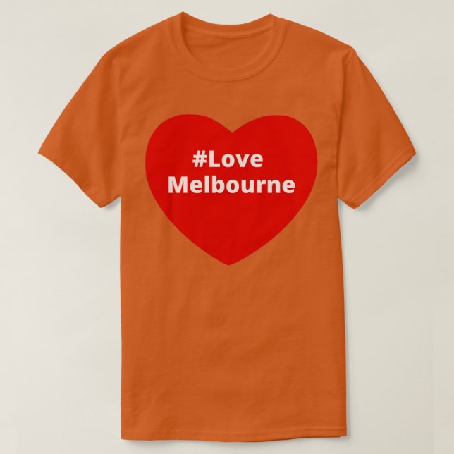 Camiseta Love Melbourne Hashtag Heart (Diseño del anverso)