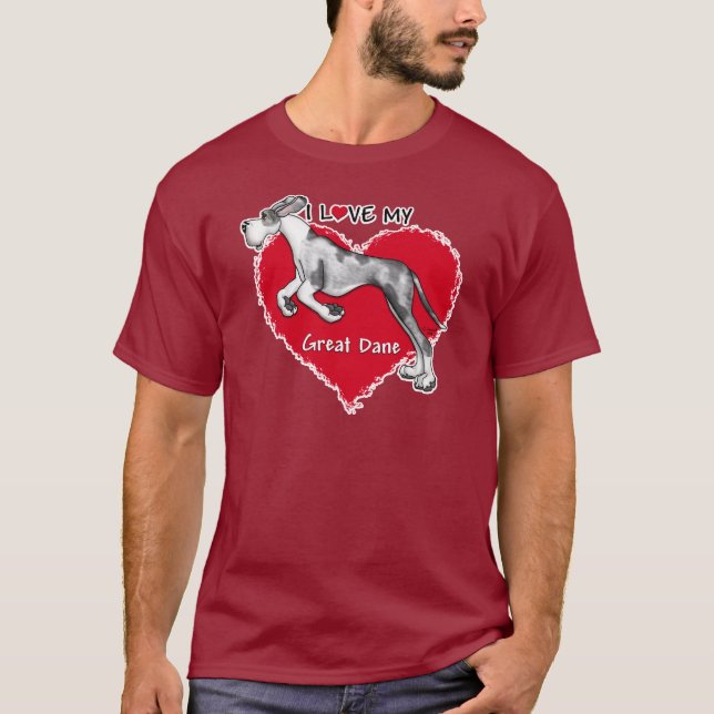 Camiseta Love MerleB Great Dane UC (Anverso)