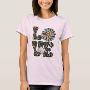 Camiseta Love Military Sunflower T-Shirt