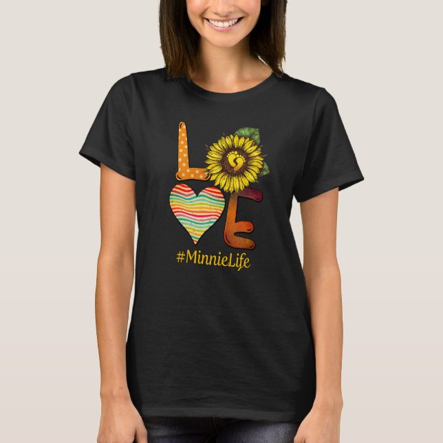 Camiseta Love Minnie Life Grandma Sun Flower Día de la Madr (Anverso)