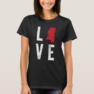 Camiseta Love Mississippi Map America American Independence