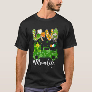 Camiseta Love Mom Life Gnome Camión Shamrock Flag St Patric