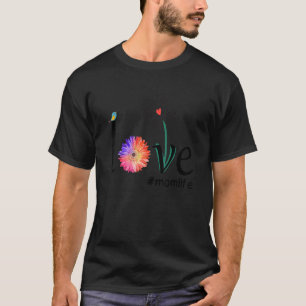 Camiseta Love Momlife Hope Flower Blue Bird