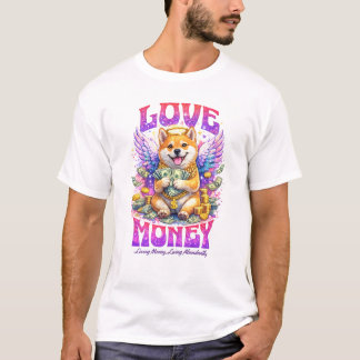 Camiseta Love Money Angel Dog Funny Abundance Design