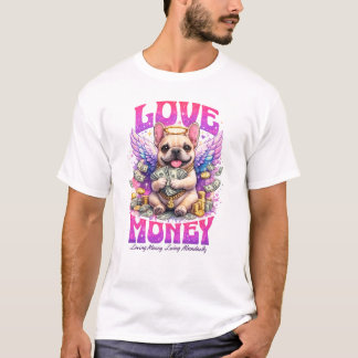 Camiseta Love Money Angel French Bulldog Abundance Art