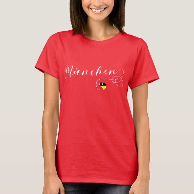 Camiseta Love München, Munich Heart, Baviera (Anverso)