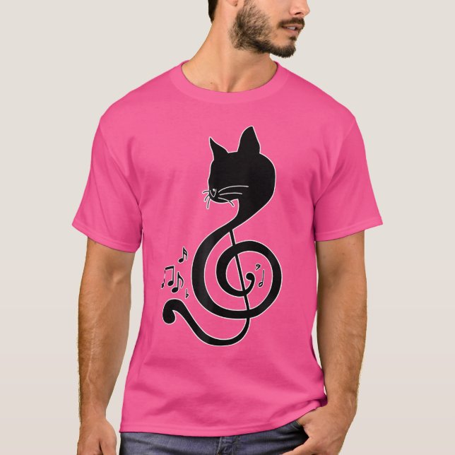 Camiseta Love Music Cat Music Note Musical Note Pianist Pia (Anverso)