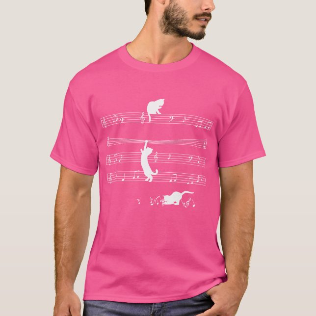 Camiseta Love Music Cat On Musical Notes Musisisiy Funny Fr (Anverso)