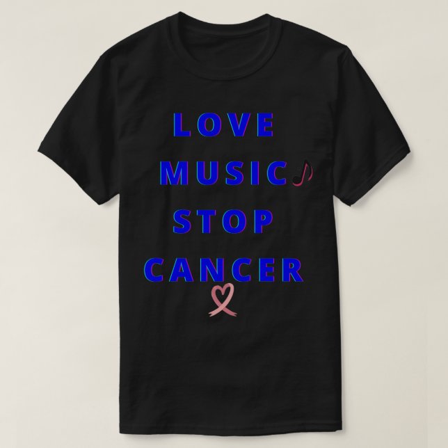 Camiseta Love Music Stop Cancer Essential Classic TShirt (Diseño del anverso)