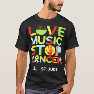 Camiseta Love Music Stop Cancer St fathers day 
