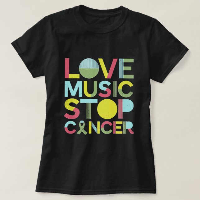 Camiseta Love Music Stop Cancer St Jude Music  (Diseño del anverso)