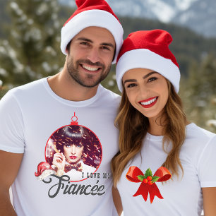 Camiseta Love My Fiancée Trendy Christmas Ornament Photo (A