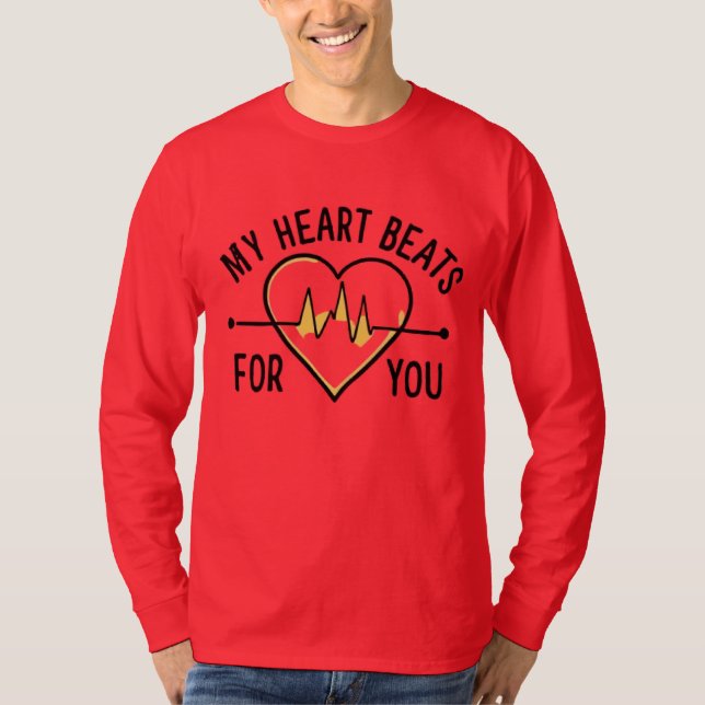 Camiseta Love, my heart beats for you (Anverso)