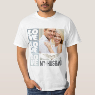 Camiseta Love My Husband Heart Photo T-Shirt