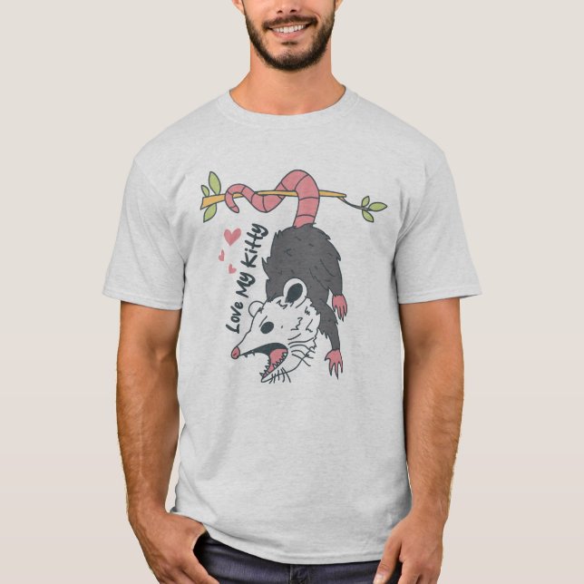 Camiseta Love My Kitty - Funny Opossum (Anverso)