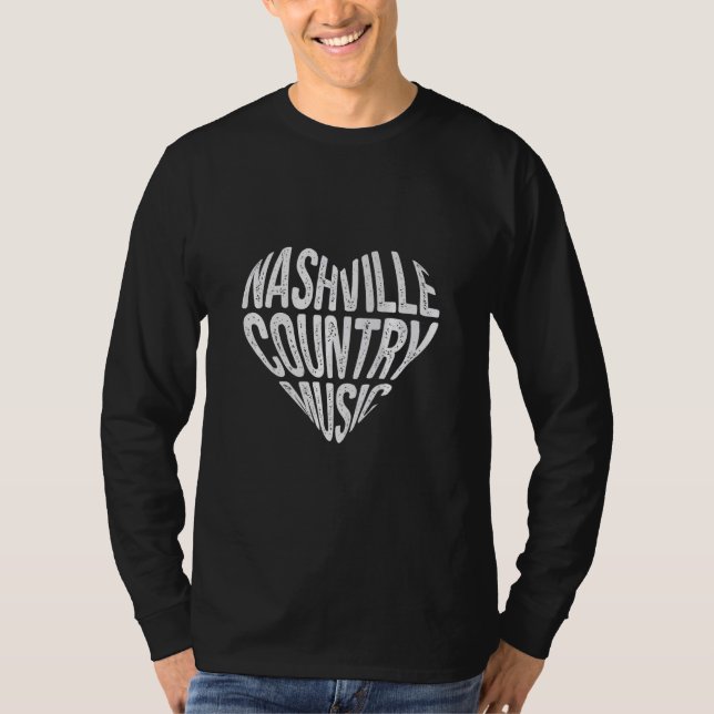 Camiseta Love Nashville Tennessee Country Music Guitar (Anverso)