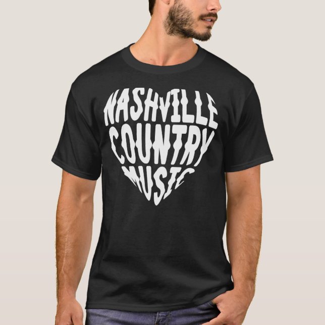 Camiseta Love Nashville Tennessee Country Music Guitar (Anverso)