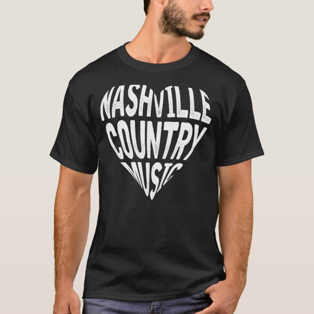 Camiseta Love Nashville Tennessee Country Music Guitar (Anverso)