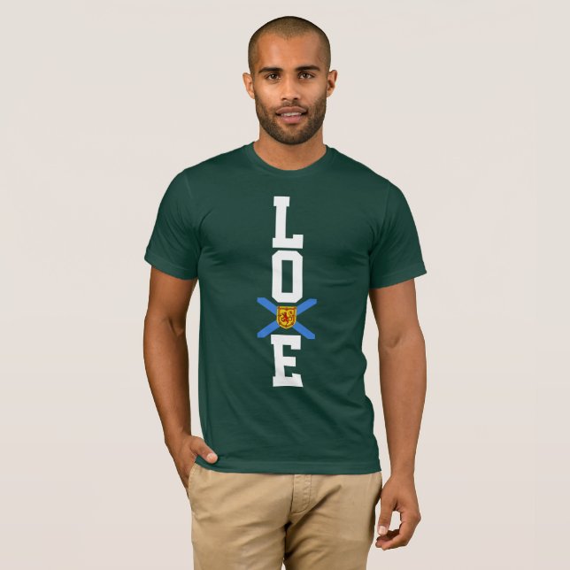 Camiseta Love New Scotia T shirt orgulloso Loe Nova Scotia (Anverso completo)