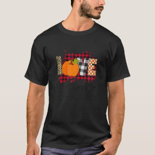 Camiseta Love Nonna Life Pumpkin Leopard Fall