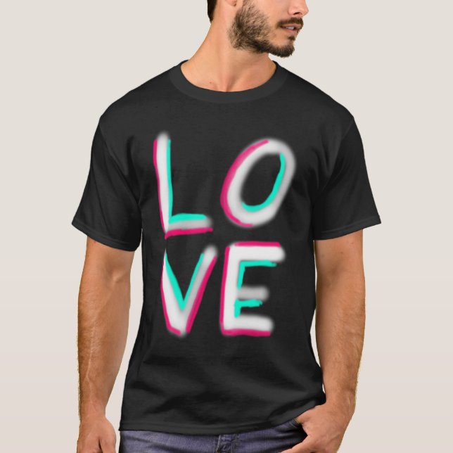 Camiseta Love Novelty Graphic Pop Culture Peace Ad Love New (Anverso)