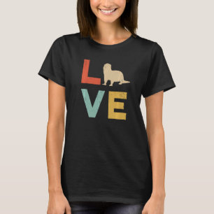 Camiseta Love Nutria Roedor Vintage Mujer Nutria de Río
