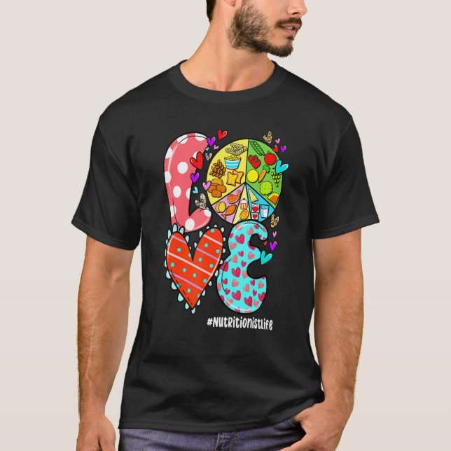 Camiseta LOVE Nutritionist Life Leopard Heart Valentine's D (Anverso)